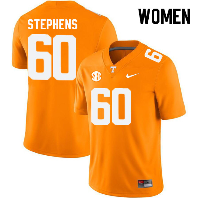Women #60 Alton Stephens Tennessee Volunteers College Football Jerseys Stitched Sale-Orange
